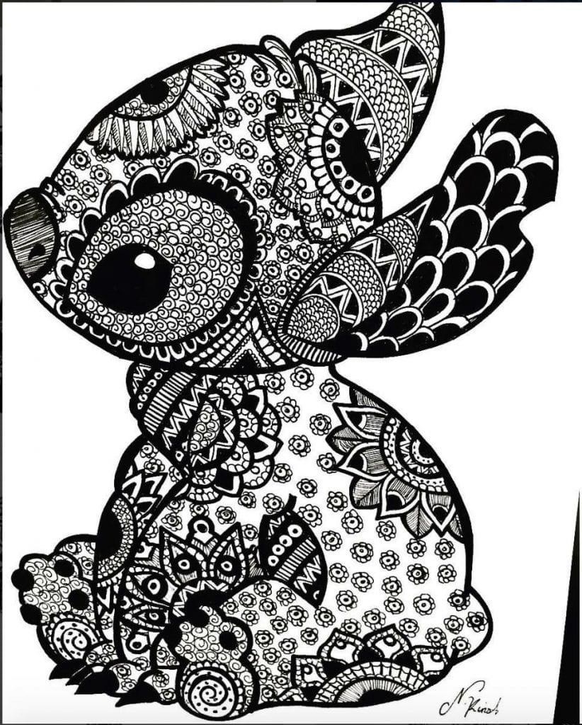 10 Creative Disney Zentangle Coloring Pages for Art Lovers